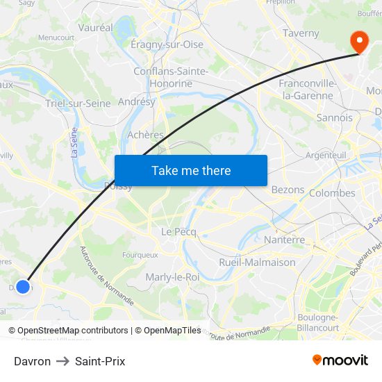 Davron to Saint-Prix map