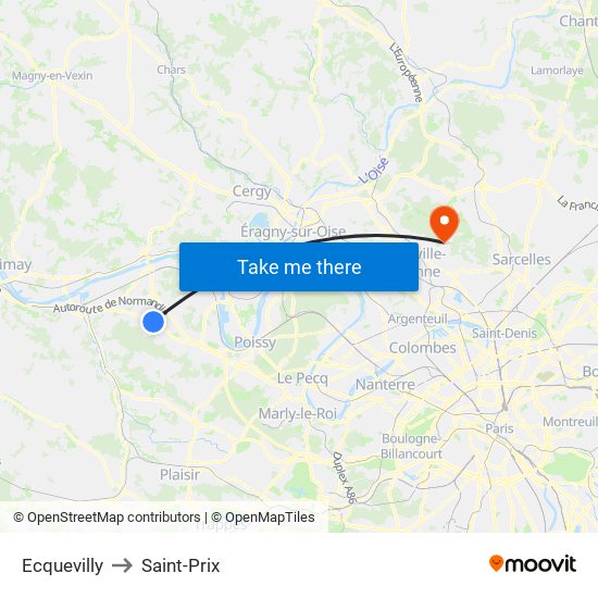 Ecquevilly to Saint-Prix map