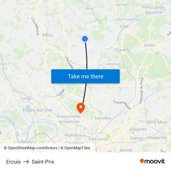 Ercuis to Saint-Prix map