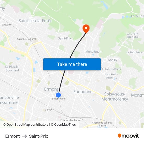 Ermont to Saint-Prix map