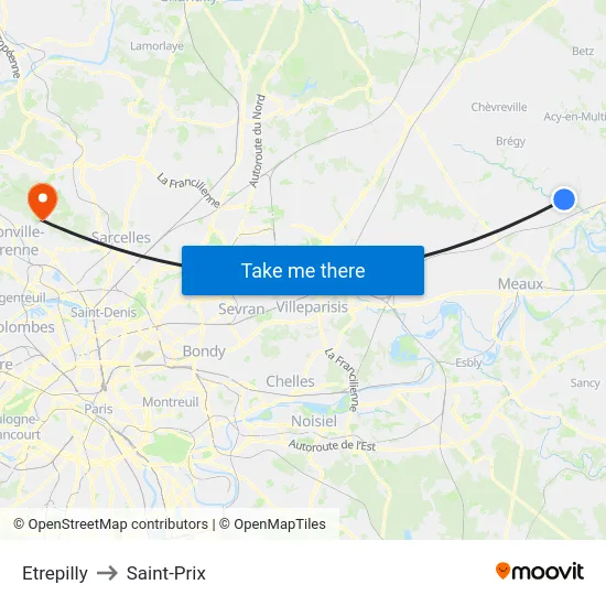 Etrepilly to Saint-Prix map