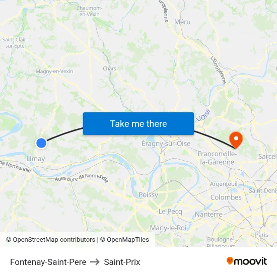 Fontenay-Saint-Pere to Saint-Prix map