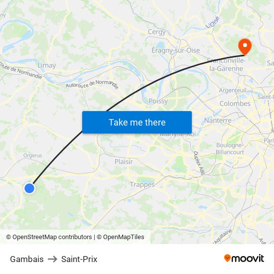 Gambais to Saint-Prix map