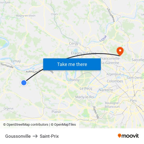 Goussonville to Saint-Prix map