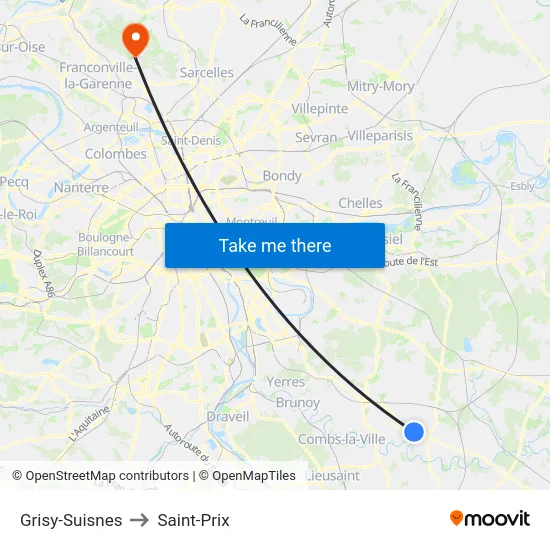 Grisy-Suisnes to Saint-Prix map