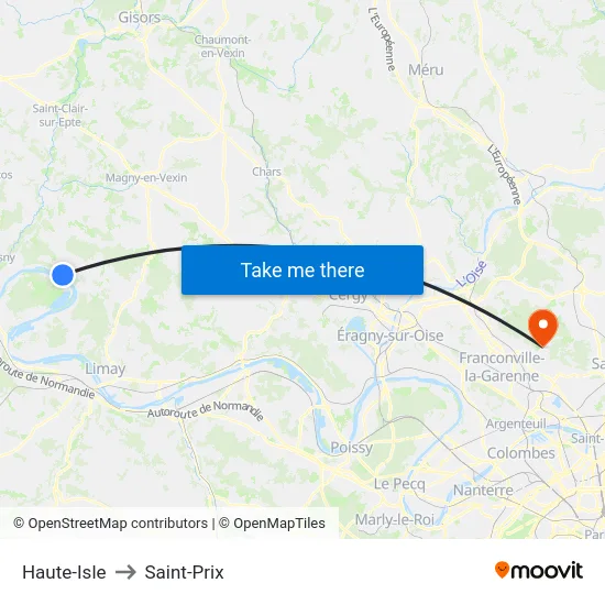 Haute-Isle to Saint-Prix map