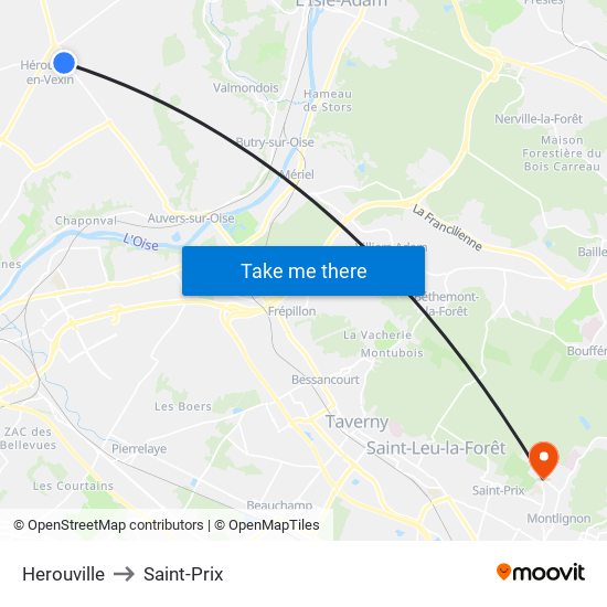 Herouville to Saint-Prix map