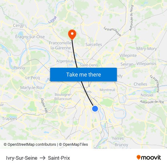 Ivry-Sur-Seine to Saint-Prix map