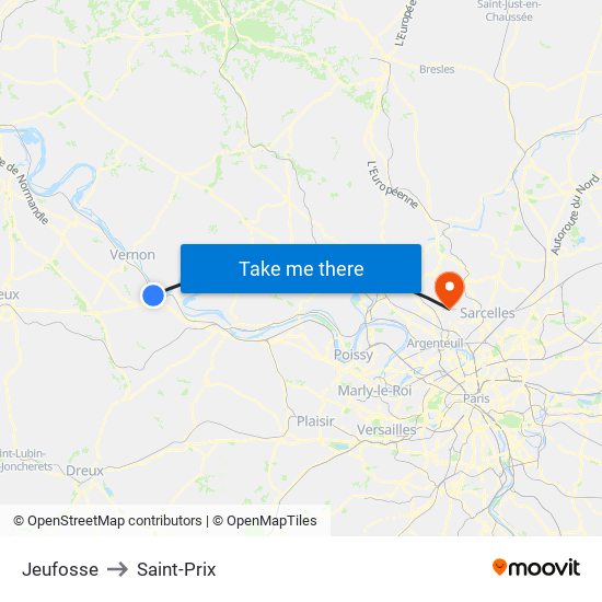 Jeufosse to Saint-Prix map