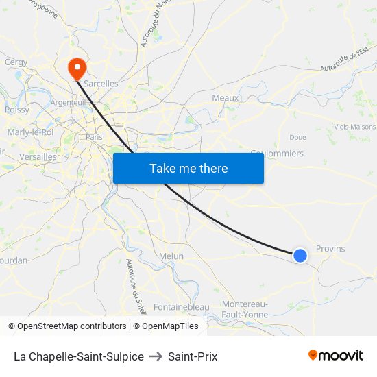La Chapelle-Saint-Sulpice to Saint-Prix map