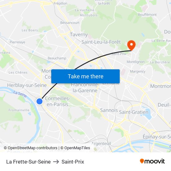 La Frette-Sur-Seine to Saint-Prix map