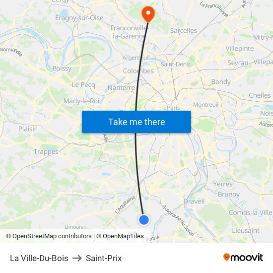 La Ville-Du-Bois to Saint-Prix map