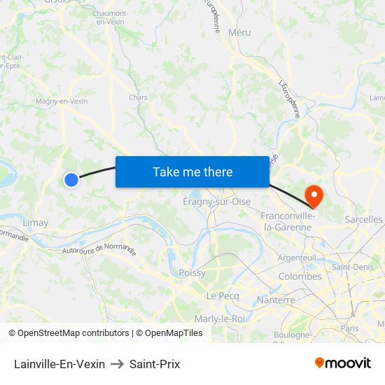 Lainville-En-Vexin to Saint-Prix map