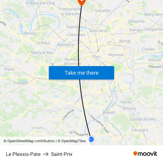 Le Plessis-Pate to Saint-Prix map