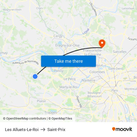 Les Alluets-Le-Roi to Saint-Prix map