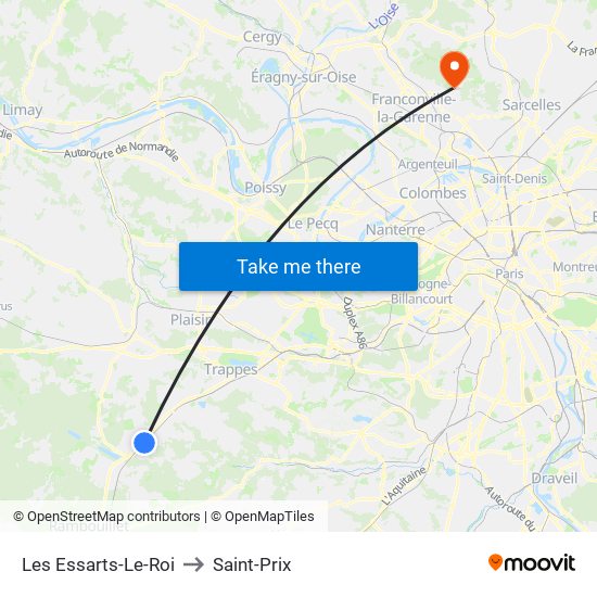 Les Essarts-Le-Roi to Saint-Prix map