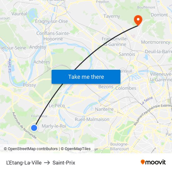 L'Etang-La-Ville to Saint-Prix map
