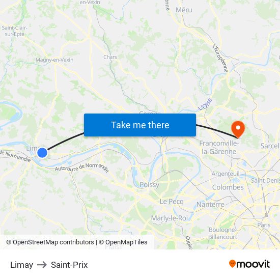 Limay to Saint-Prix map
