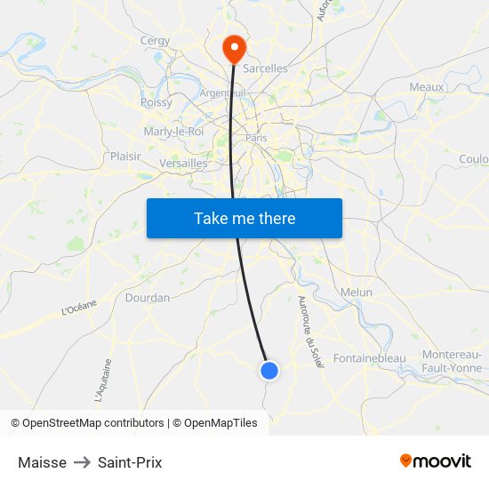 Maisse to Saint-Prix map