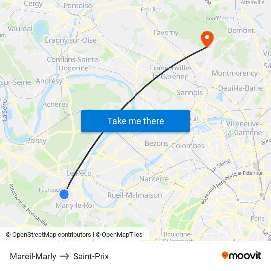Mareil-Marly to Saint-Prix map