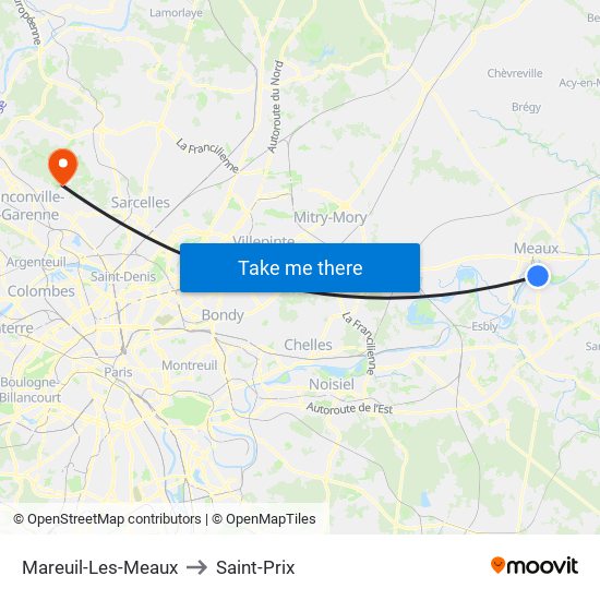 Mareuil-Les-Meaux to Saint-Prix map