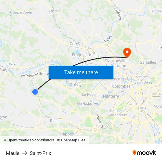 Maule to Saint-Prix map