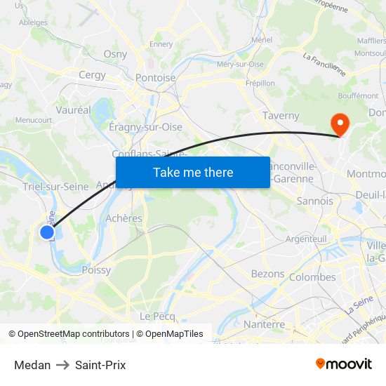 Medan to Saint-Prix map