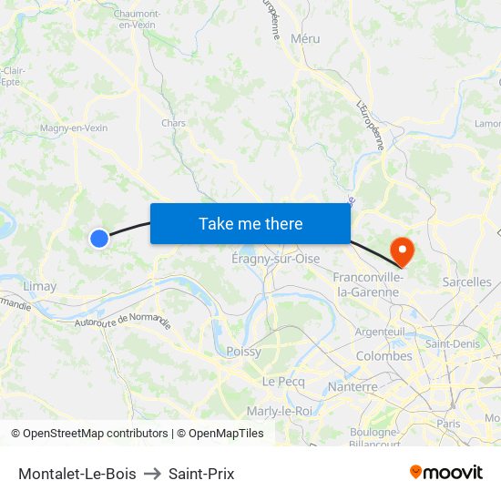 Montalet-Le-Bois to Saint-Prix map