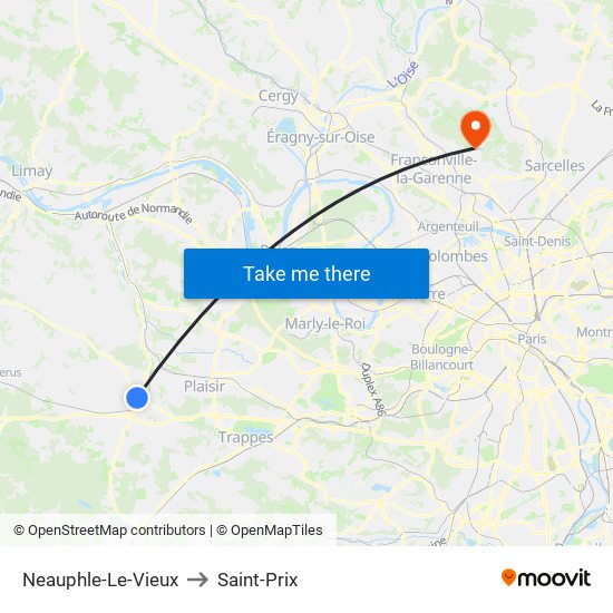 Neauphle-Le-Vieux to Saint-Prix map