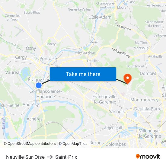 Neuville-Sur-Oise to Saint-Prix map