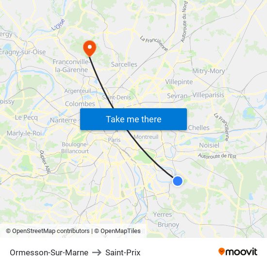 Ormesson-Sur-Marne to Saint-Prix map