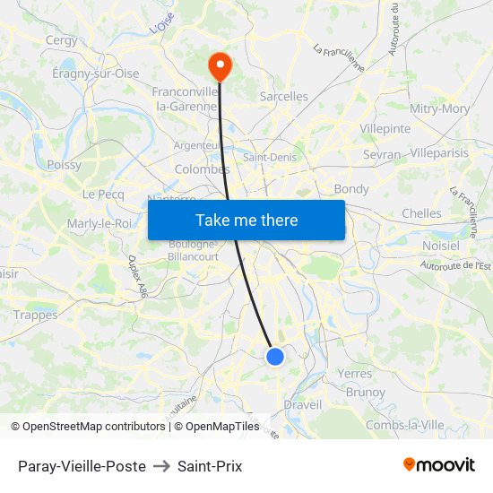 Paray-Vieille-Poste to Saint-Prix map