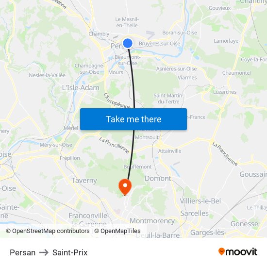 Persan to Saint-Prix map
