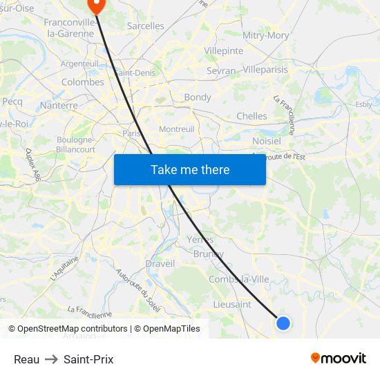 Reau to Saint-Prix map