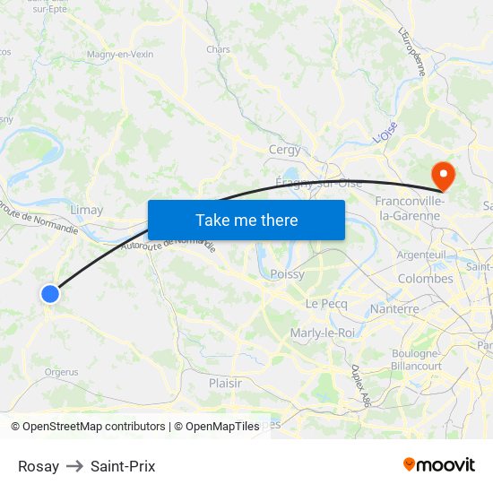 Rosay to Saint-Prix map