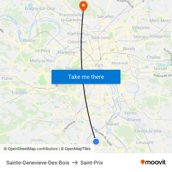 Sainte-Genevieve-Des-Bois to Saint-Prix map
