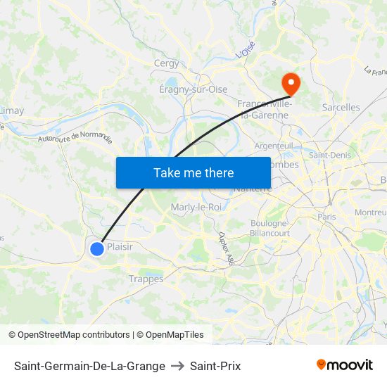 Saint-Germain-De-La-Grange to Saint-Prix map