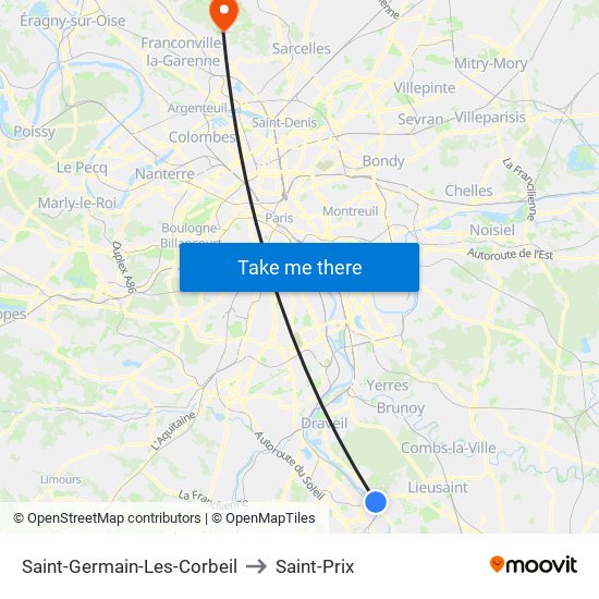 Saint-Germain-Les-Corbeil to Saint-Prix map