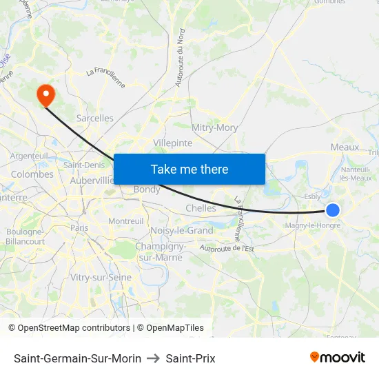 Saint-Germain-Sur-Morin to Saint-Prix map