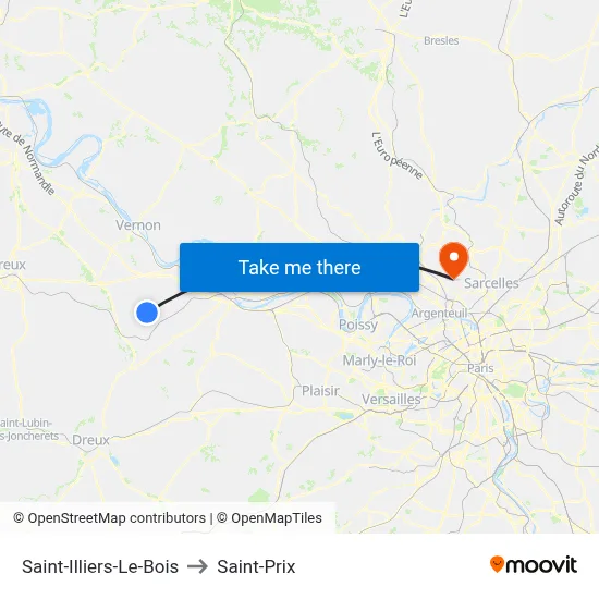 Saint-Illiers-Le-Bois to Saint-Prix map