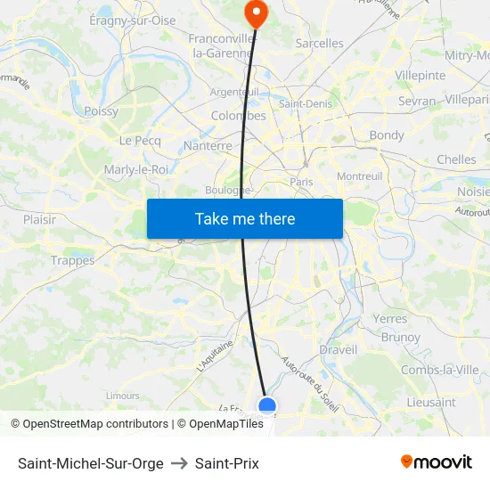 Saint-Michel-Sur-Orge to Saint-Prix map