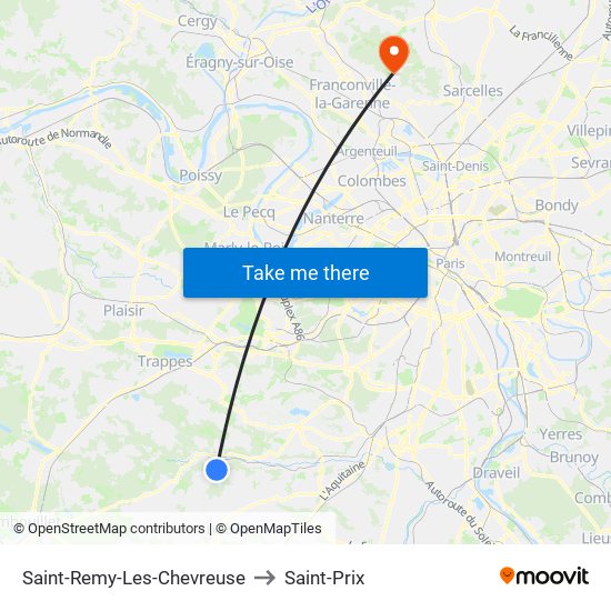 Saint-Remy-Les-Chevreuse to Saint-Prix map