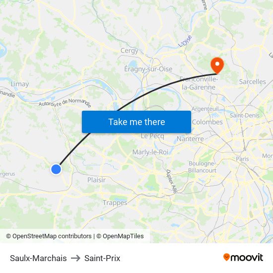 Saulx-Marchais to Saint-Prix map