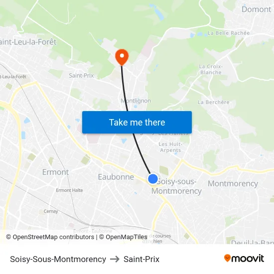 Soisy-Sous-Montmorency to Saint-Prix map