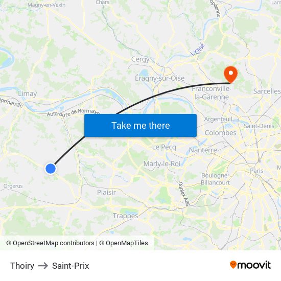 Thoiry to Saint-Prix map
