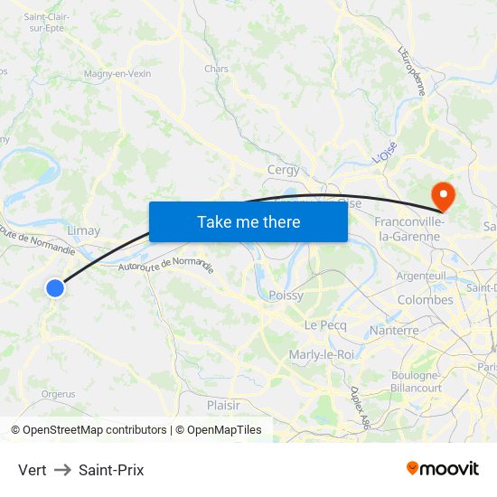 Vert to Saint-Prix map