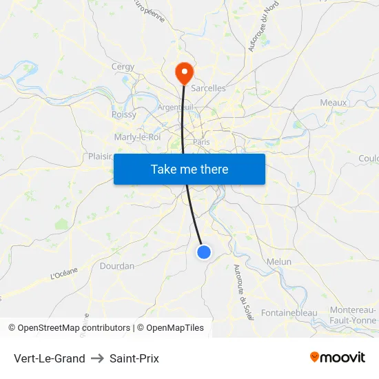 Vert-Le-Grand to Saint-Prix map