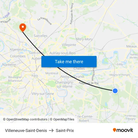 Villeneuve-Saint-Denis to Saint-Prix map