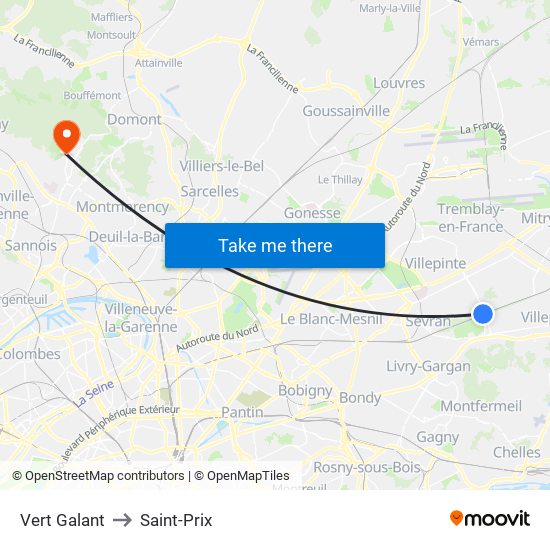 Vert Galant to Saint-Prix map