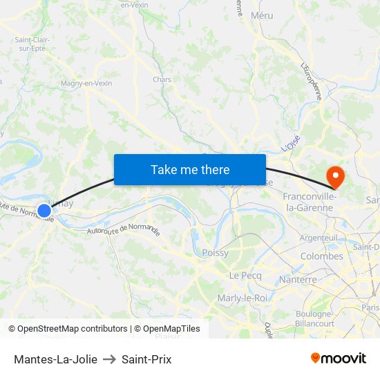 Mantes-La-Jolie to Saint-Prix map